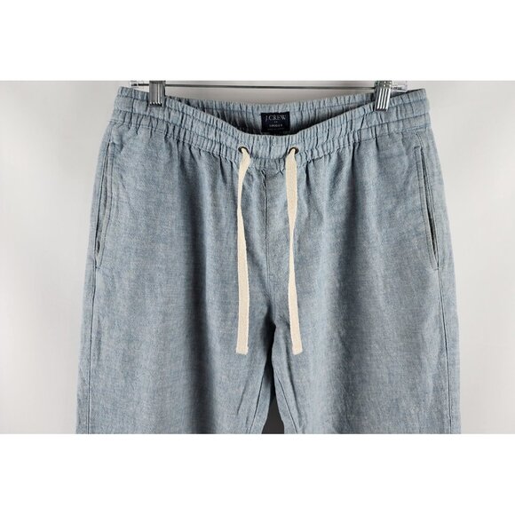 J Crew Pants Men 32x32 Blue Driggs Linen Blend Joggers - Picture 2 of 9